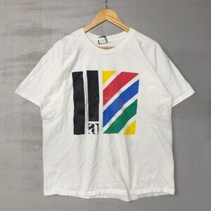 Activate Graphic Skate Tee Shirt White Multicolor Abstract Print Mens Size XL